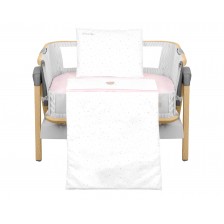 Baby sleeping set for mini-crib 5h Dream Big Pink