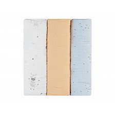 Комплект 3 бр муселинови пелени 100х100 см Stripy Friends