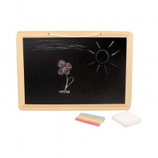 Small Foot Черна дъска, с цветни тебешири и гъба, 33 х 23 х 1 cm