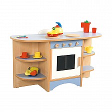 Nowa Szkola Children’s kitchen, with 3 hobs and oven, 104 x 37 x 56 cm, blue