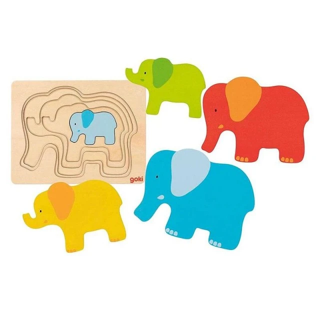 Wooden multi-layer puzzle - Elephant