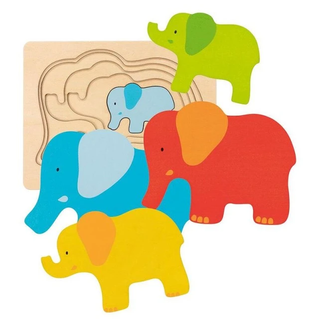 Wooden multi-layer puzzle - Elephant