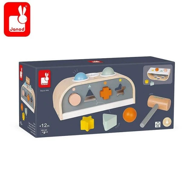 Wooden sorter with hammer and balls Sweet Cocoon