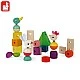 Дървено влакче за дърпане с животни и фигурки за нанизване Zigolos