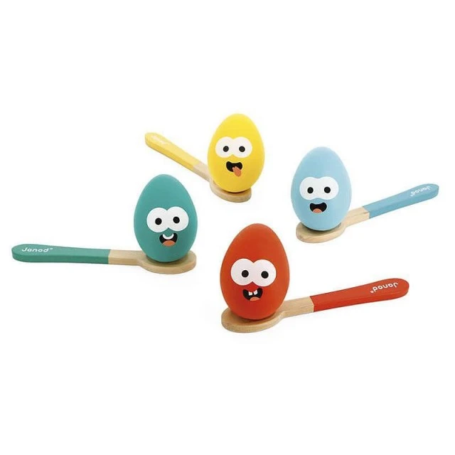 Wooden game Egg and spoon race
