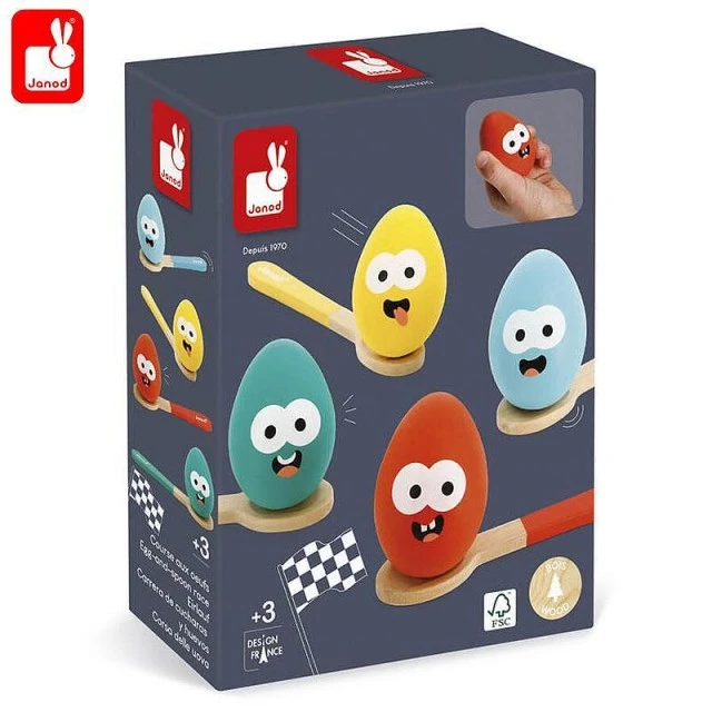 Wooden game Egg and spoon race