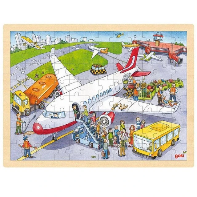 Wooden puzzle At the airport
