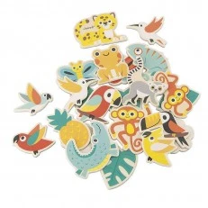 Tropik wooden magnetic animals set