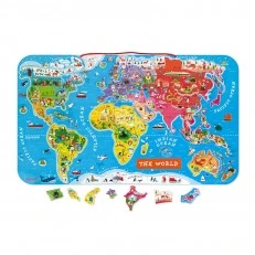 Educational game with magnets World map
