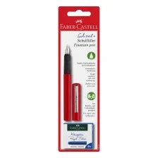 Faber-Castell Fountain pen, red, with 6 cartridges