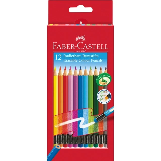 Faber-Castell Erasable coloured pencils, 12 colours