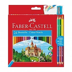 Faber-Castell Castle coloured pencils, 24 + 6 colours with sharpener