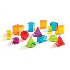 Learning Resources Transparent geometric figures, colored, 14 pieces