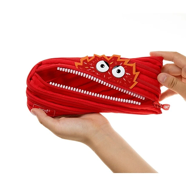 Zipit pencil case Talking Monstars, medium, red