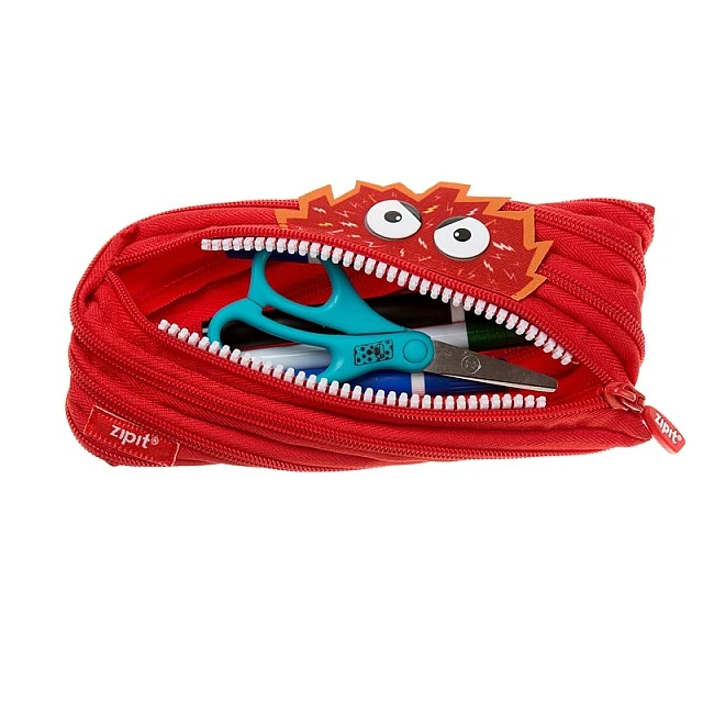 Zipit pencil case Talking Monstars, medium, red