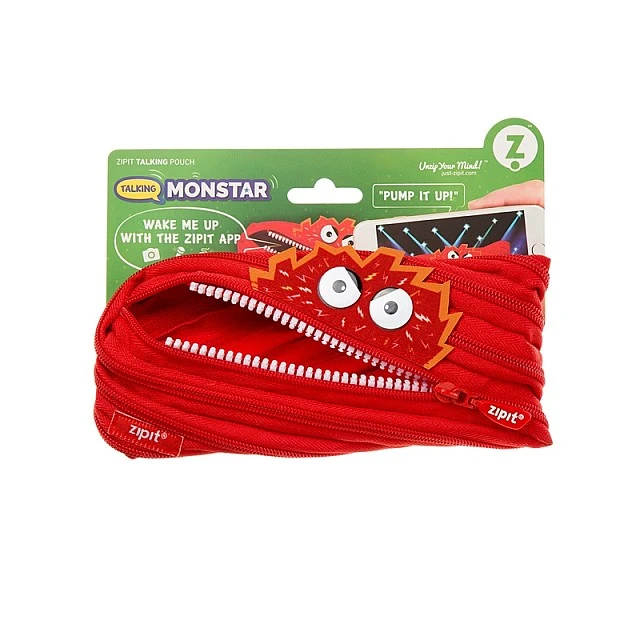 Zipit pencil case Talking Monstars, medium, red