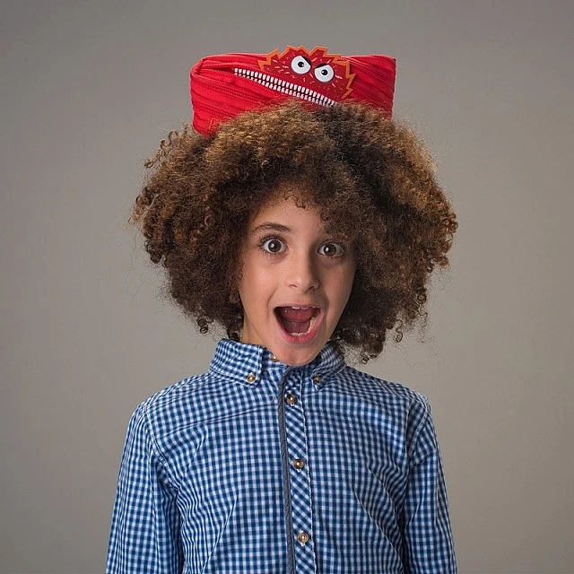 Zipit pencil case Talking Monstars, medium, red