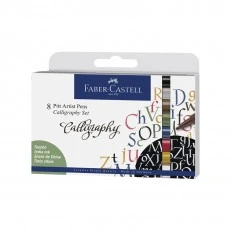 Faber-Castell Pitt Artist calligraphy marker, 8 classic colours
