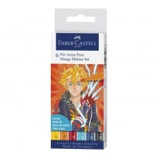 Faber-Castell Маркер Pitt Manga Shonen, 6 броя