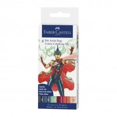 Faber-Castell Pitt Comic brush marker, 6 pieces