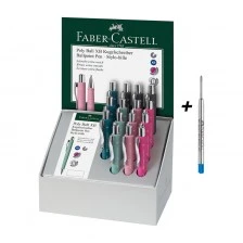 Faber-Castell Poly Ball XB ballpoint pen, 15 automatic pens with 20 refills