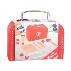 Small Foot Комплект за игра Докторско куфарче, дървено, 9 части