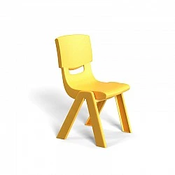 RFG Детски стол Chico, пластмасов, с облегалка, жълт, 41 х 35 х 62 cm