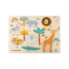 Small Foot Safari puzzle, for nesting, wooden, 7 pieces
