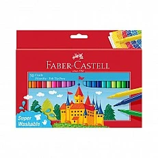 Faber-Castell Castle fibre-tip pens, 50 colours
