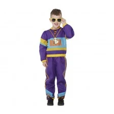 80s Relax costume, for boy, size S, purple