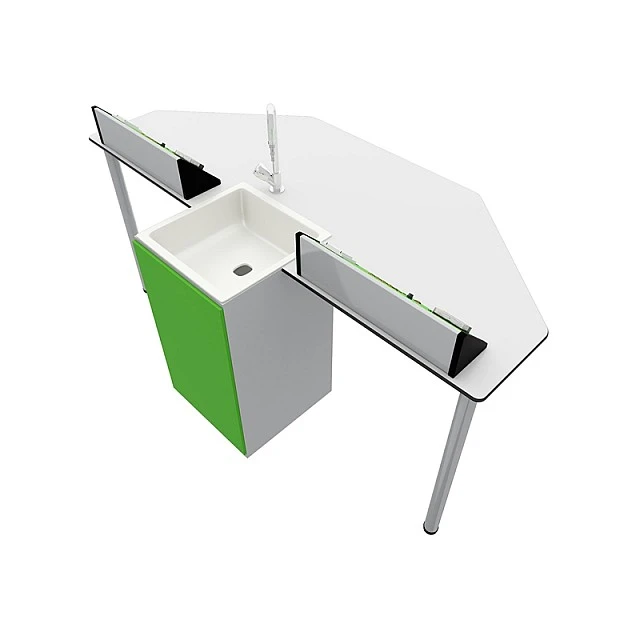 RFG Student table Quin, laboratory, 170 x 70 x 75 cm, green-white
