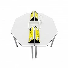RFG Ученическа маса Hexa, лабораторна, 170 х 140 х 75 cm, жълто-бяла