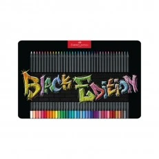 Faber-Castell Black Edition pencils, 36 colours, metal tin