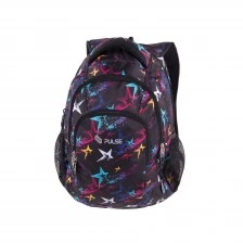 Pulse backpack Teens Night Sky, black with colorful elements