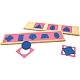 Set of geometric shapes, metallic, blue with pink frames