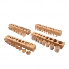 Montessori cylinders, wooden, 47 x 30 x 9 cm