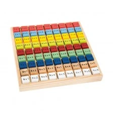 Small Foot Multiplication table, wooden, colored, 17 x 17 x 2 cm