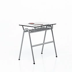 RFG school desk Letme single 700 x 500 x 750 mm white top grey metal