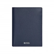 Hugo Boss Wallet Classic Grained vertical with flap, dark blue