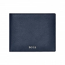 Hugo Boss Wallet Classic Grained with flap and coin compartment, dark blue