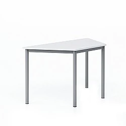RFG Ученическа маса Trapez, над VIII клас, 1250 х 600 х 750 mm, MDF, бял плот, сив метал