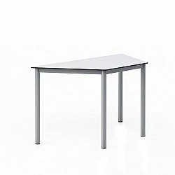 RFG school table Trapez above 8th grade 1250 x 600 x 750 mm HPL white top grey metal