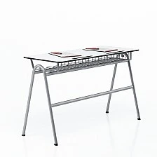 RFG school desk Letme double above 8th grade 1100 x 500 x 750 mm white top grey metal