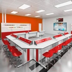 RFG chemistry and biology classroom Flat above 7th grade for 24 students white/red