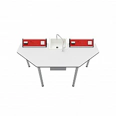 RFG chemistry and biology lab table Quin above 7th grade 170 x 70 x 75 cm red/white
