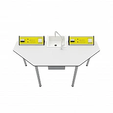 RFG chemistry and biology lab table Quin above 7th grade 170 x 70 x 75 cm yellow/white