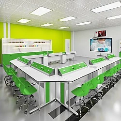 RFG Кабинет по химия и биология Flat, над VII клас, за 24 ученика, бяло-зелен