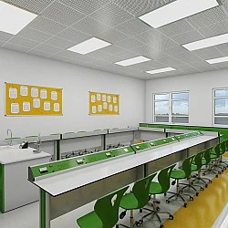 RFG physics classroom Flat above 7th grade for 24 students white/green
