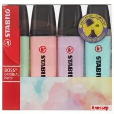 Set of text markers, Stabilo, Boss Original Pastel, 4 colors