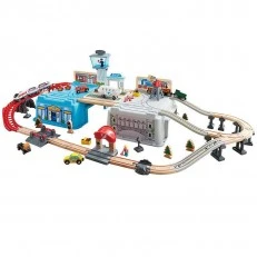 Megapolis wooden train set in a box, 80 pieces